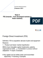 Week 9 Investments Inwards FDI