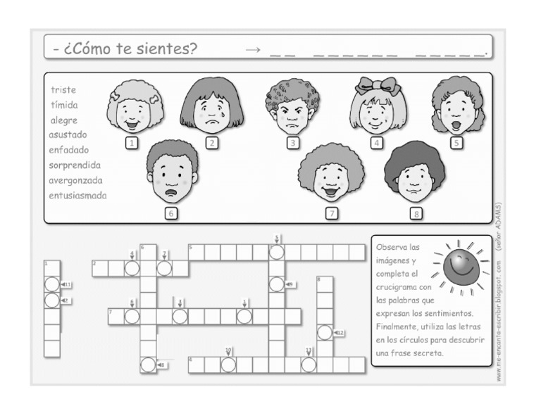 Crucigrama Emociones | PDF