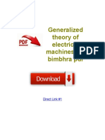 Generalized Theory of Electrical Machines P S Bimbhra PDF