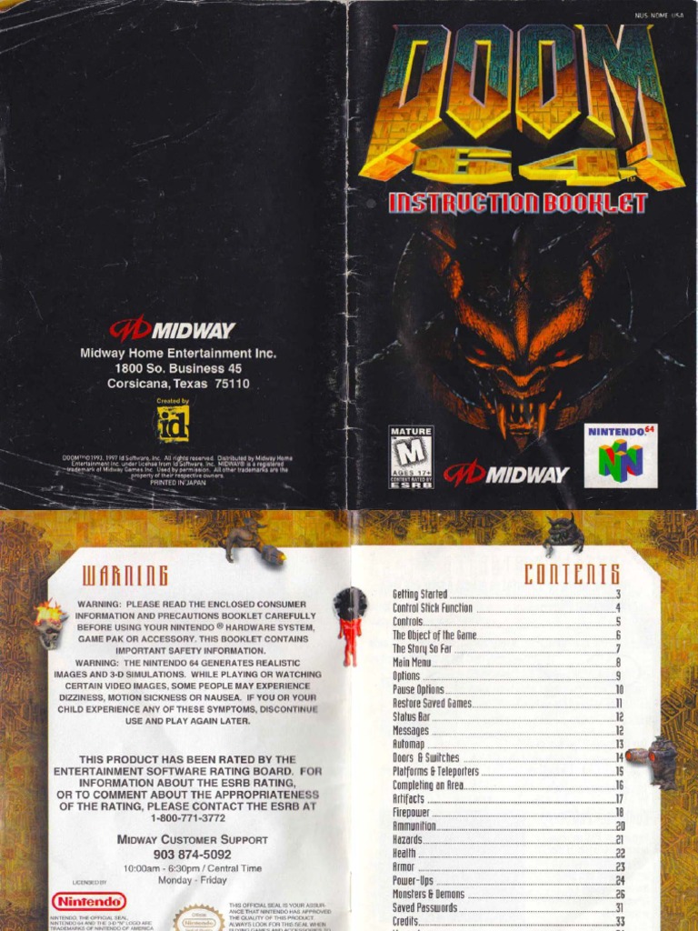 Doom 64 - Manual - N64 | PDF