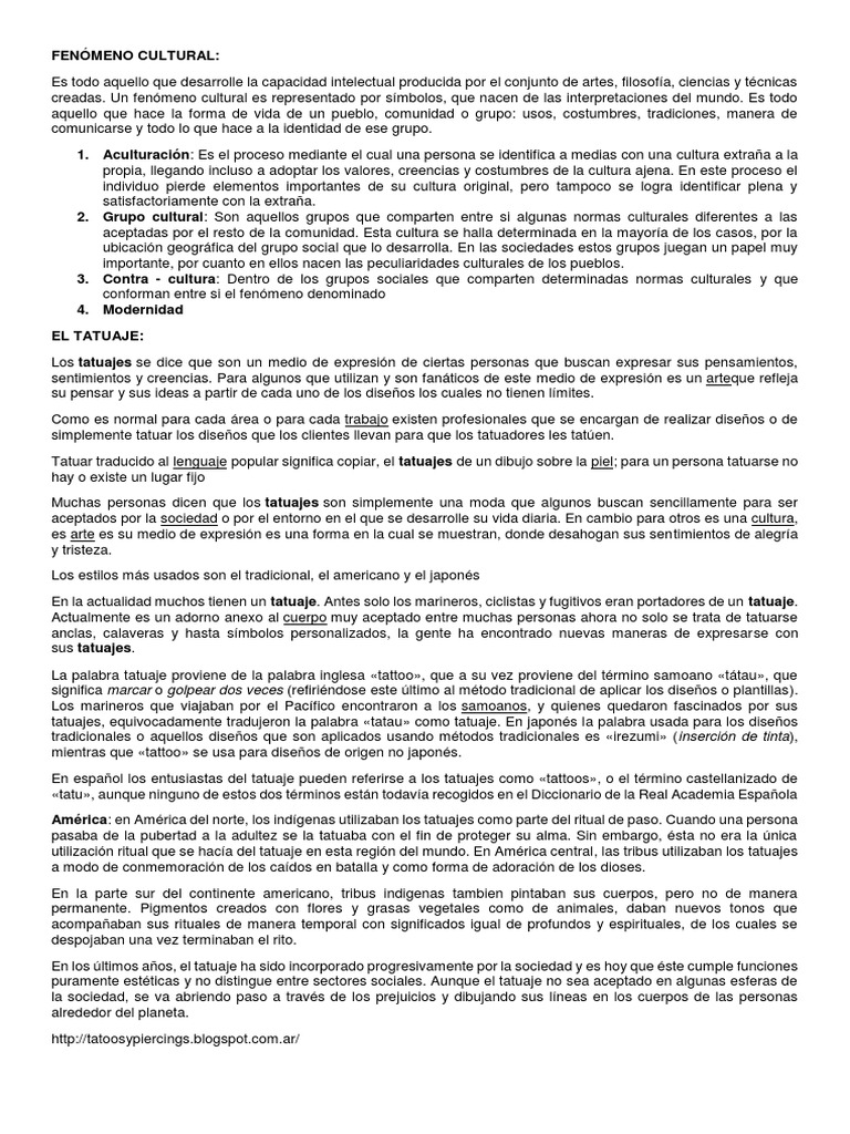 El Tatuaje | PDF | Tatuaje | Sociedad