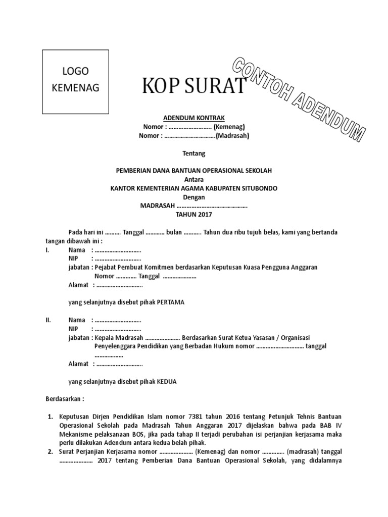 Adendum Kontrak