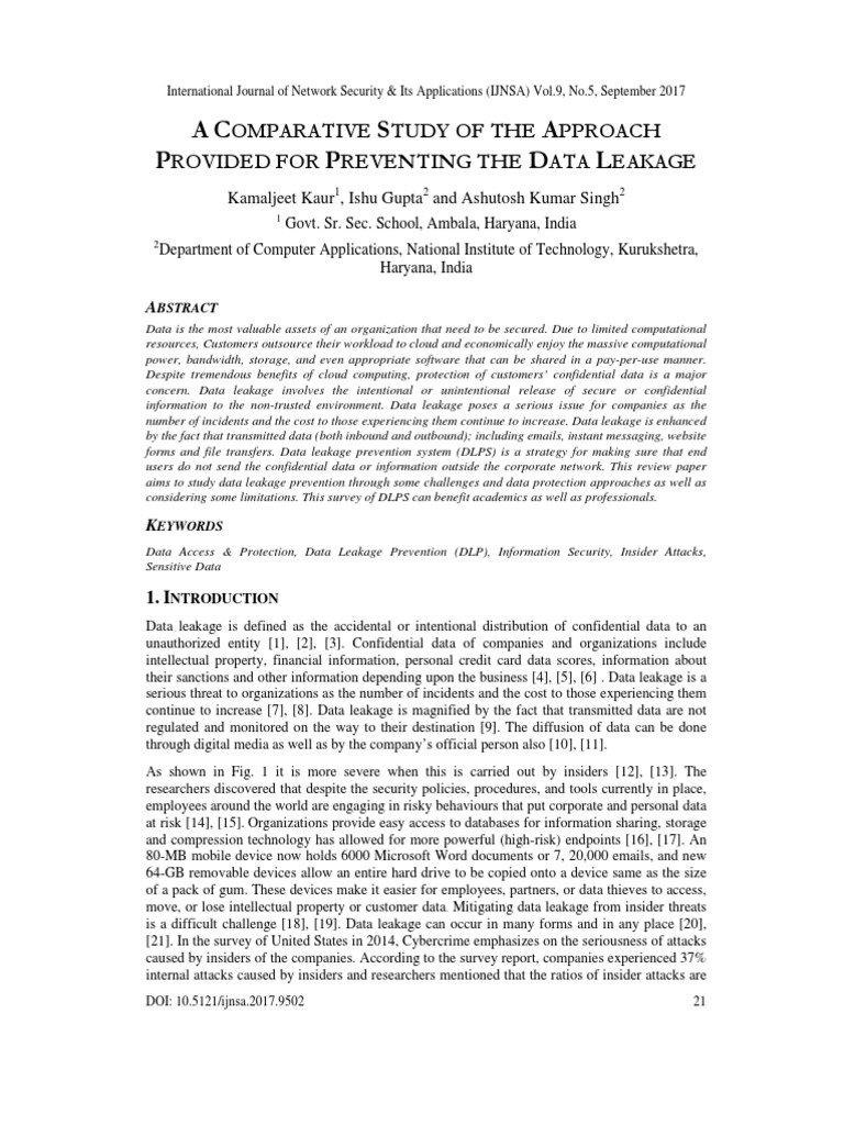 Comparative Study on Data Leakage Prevention | PDF | Computer Security ...