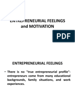 Entrepreneurial Feelings and Motivation