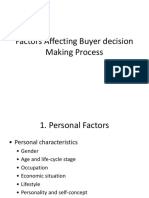 Factors Affecting Buyer Decision Making Process