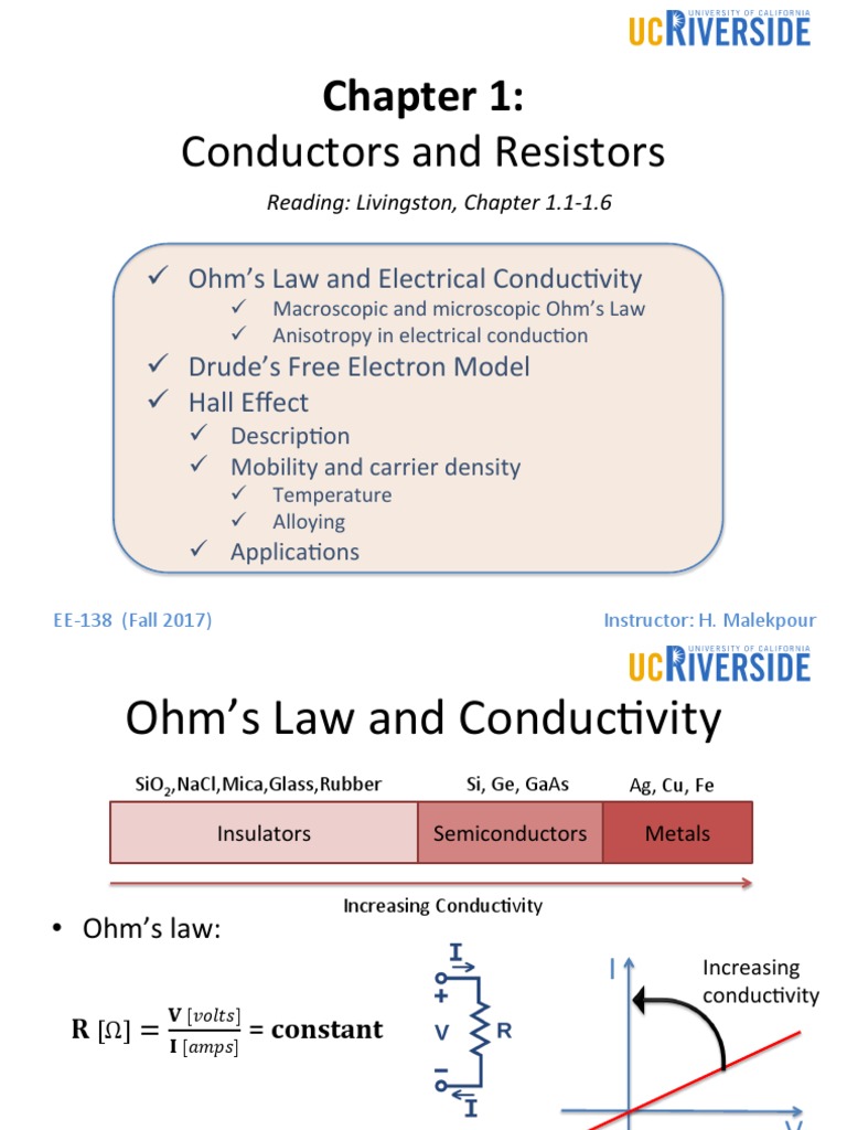Ohm's Law and Conductivity in Materials | PDF | Electron | Electrical ...