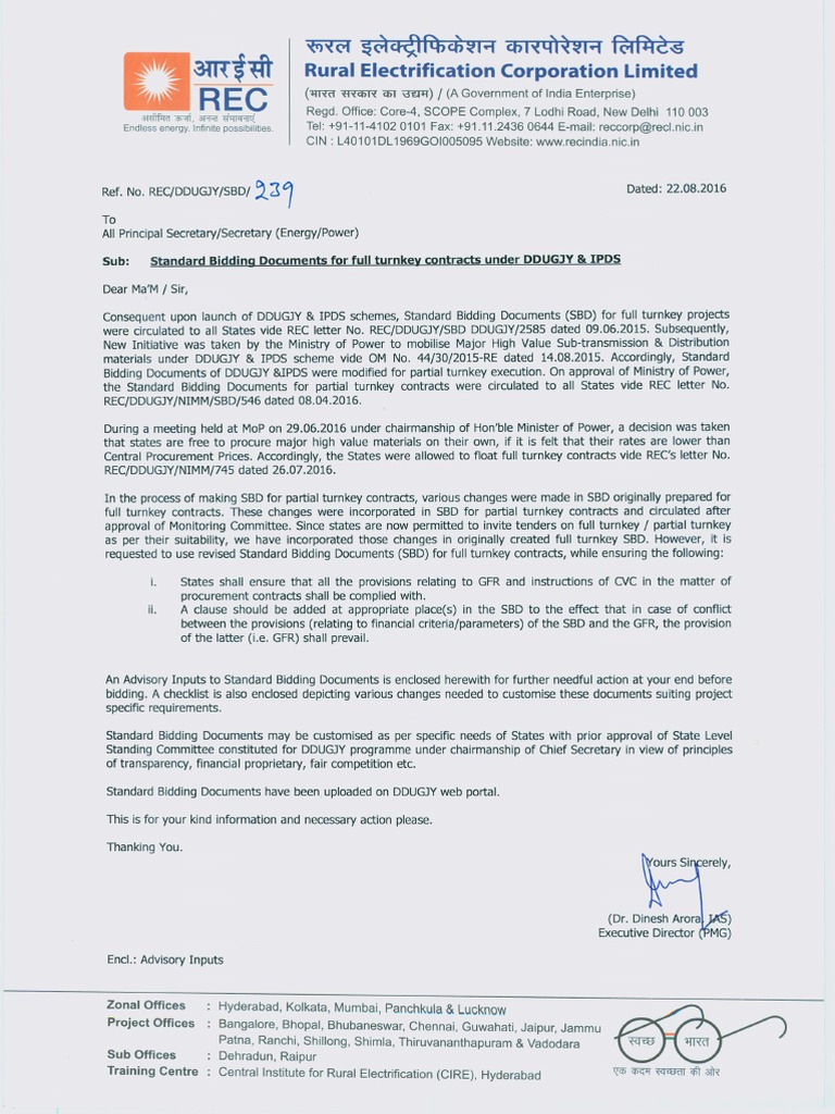 Rec Letter 22 Electrical Substation Specification Technical Standard