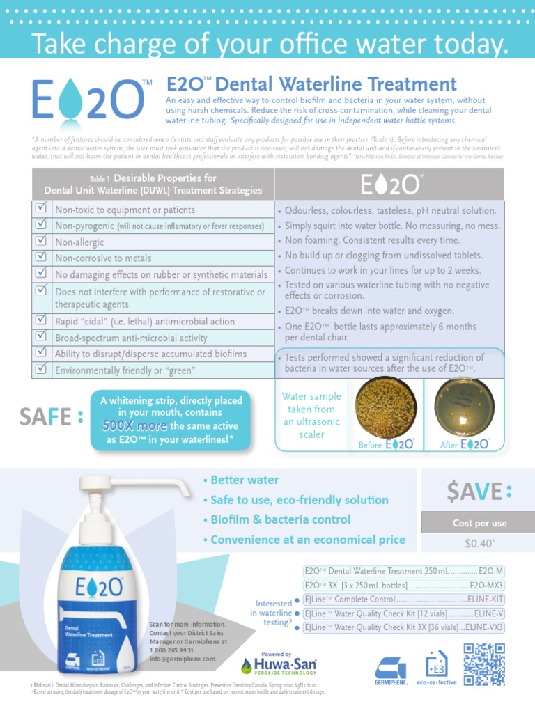E2O Dental Waterline Treatment Sell Sheet 2013 Download Free PDF