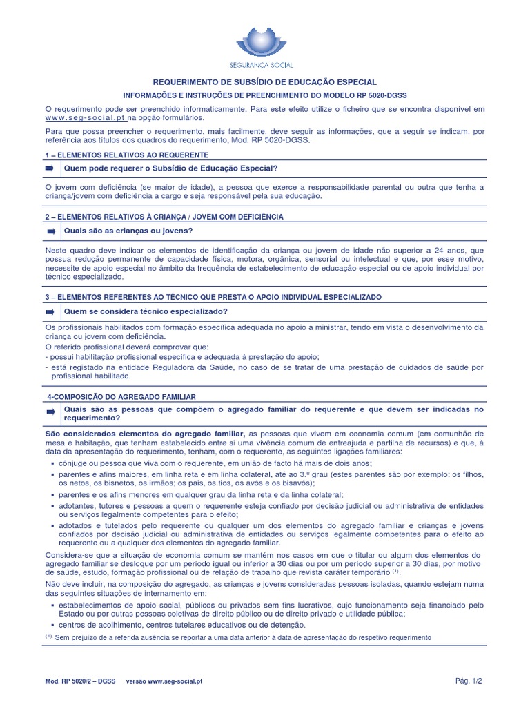 RP 5020 2 DGSS | PDF | Parentesco | Deficiência
