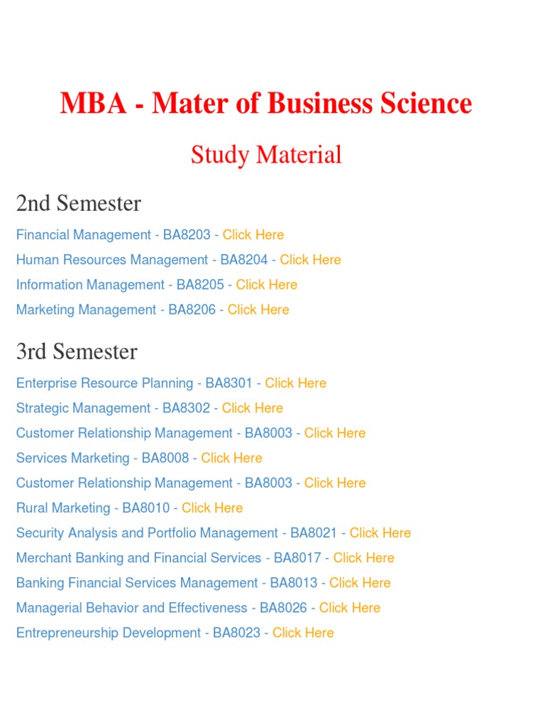Mba Department - ANNA UNIVERSITY Important Question and Answers 