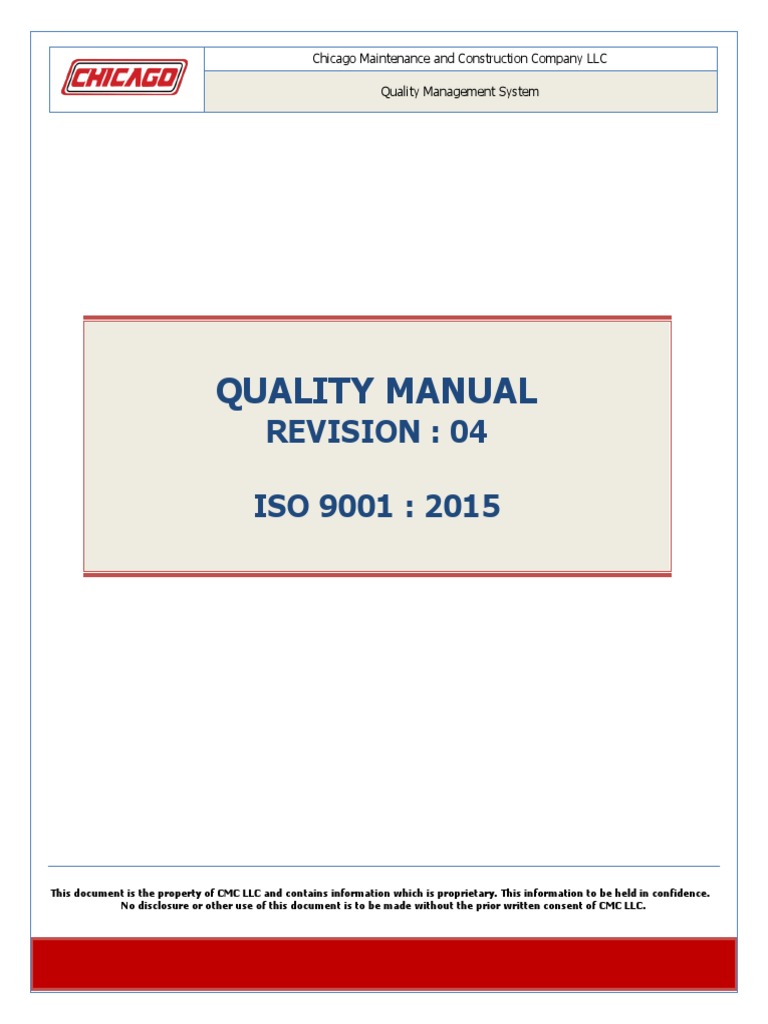 Qms Manual Iso 9001 2015 Quality Management System Quality Management