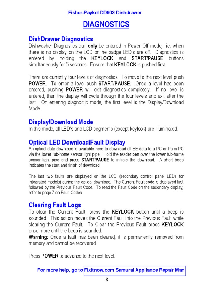 Fisher And Paykel Dishdrawer Buttons Not Working New