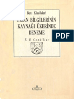 E. B. Condillac - İnsan Bilgilerinin Kaynağı Üzerine Bir Deneme