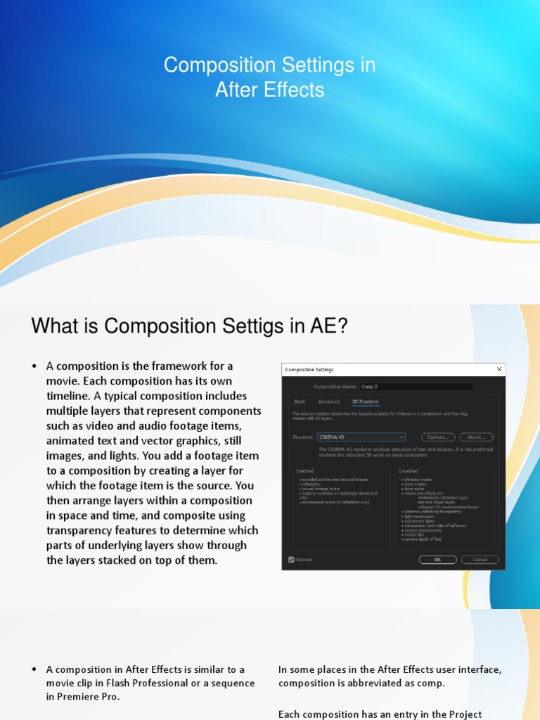 After Effects Composition Settings Guide Pdf Frame Rate Exposure