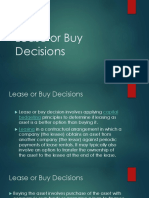 Lease or Buy Decisions