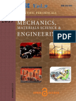 Mechanics, Materials Science & Engineering Journal  Vol-9 Iss-1