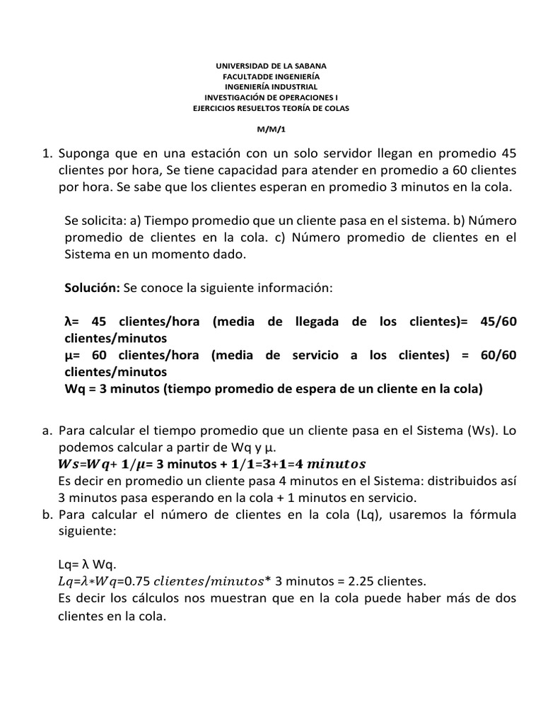 Teoria de colas ejercicios resueltos_teorias