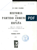 Comín Colomer. Historia Del Partido Comunista de España. Etapa I. Parte I