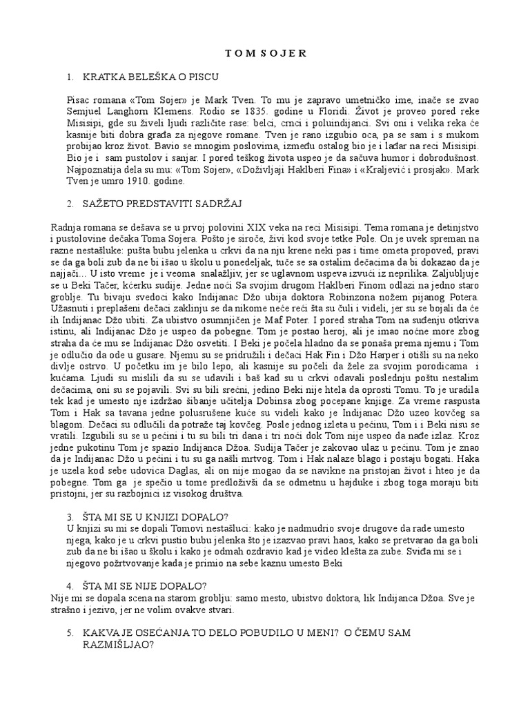Tom Sojer | PDF