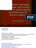 The relation between language, culture and society in interlinguistic and intercultural communication