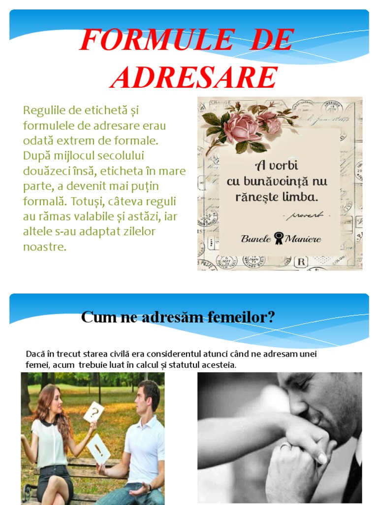 Formule De Adresare
