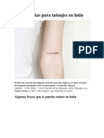 Frases Cortas para Tatuajes en Latín