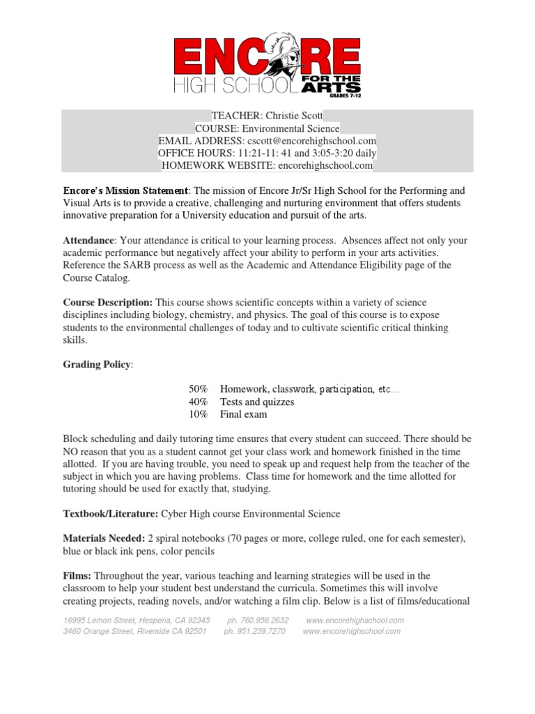 Syllabus homework image