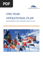 One Year Operational Plan - ELSA UNIVERSIDADE CATÓLICA PORTUGUESA LISBOA 2017/2018