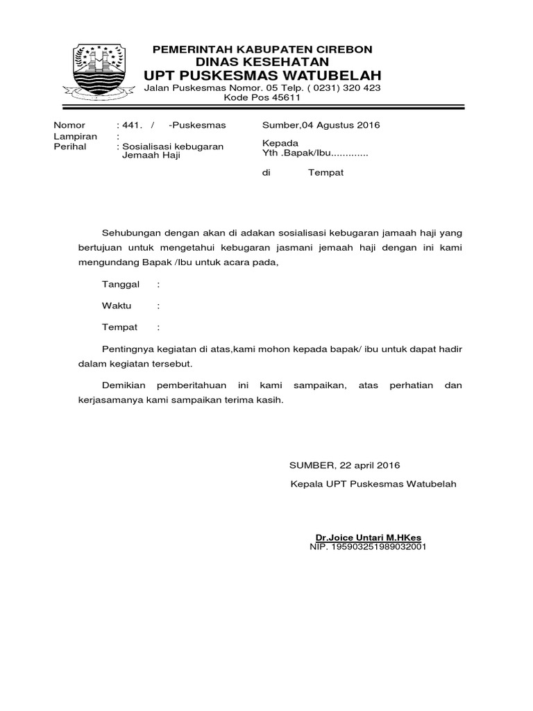 Contoh Format Surat