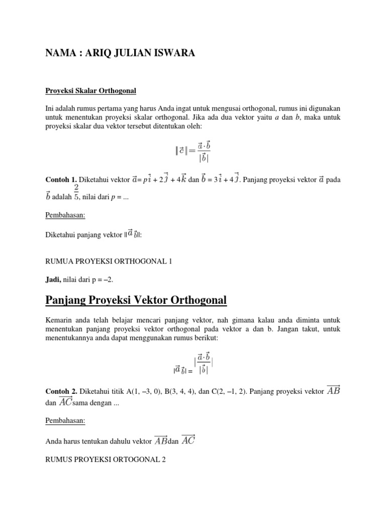 Vektor Orthogonal | PDF | Metode & Bahan Ajar | Sains & Matematika