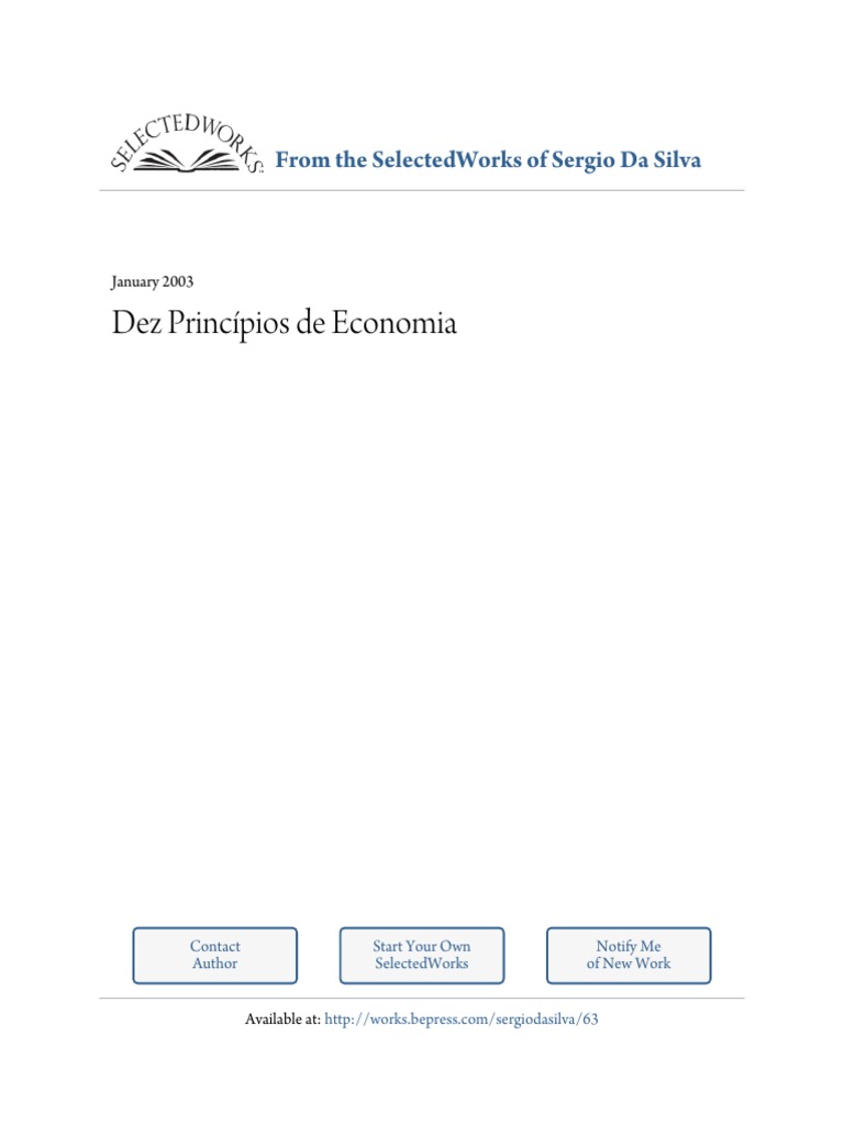 Dez Principios de Economia - Mankiw PDF PDF | PDF | Economia | Inflação