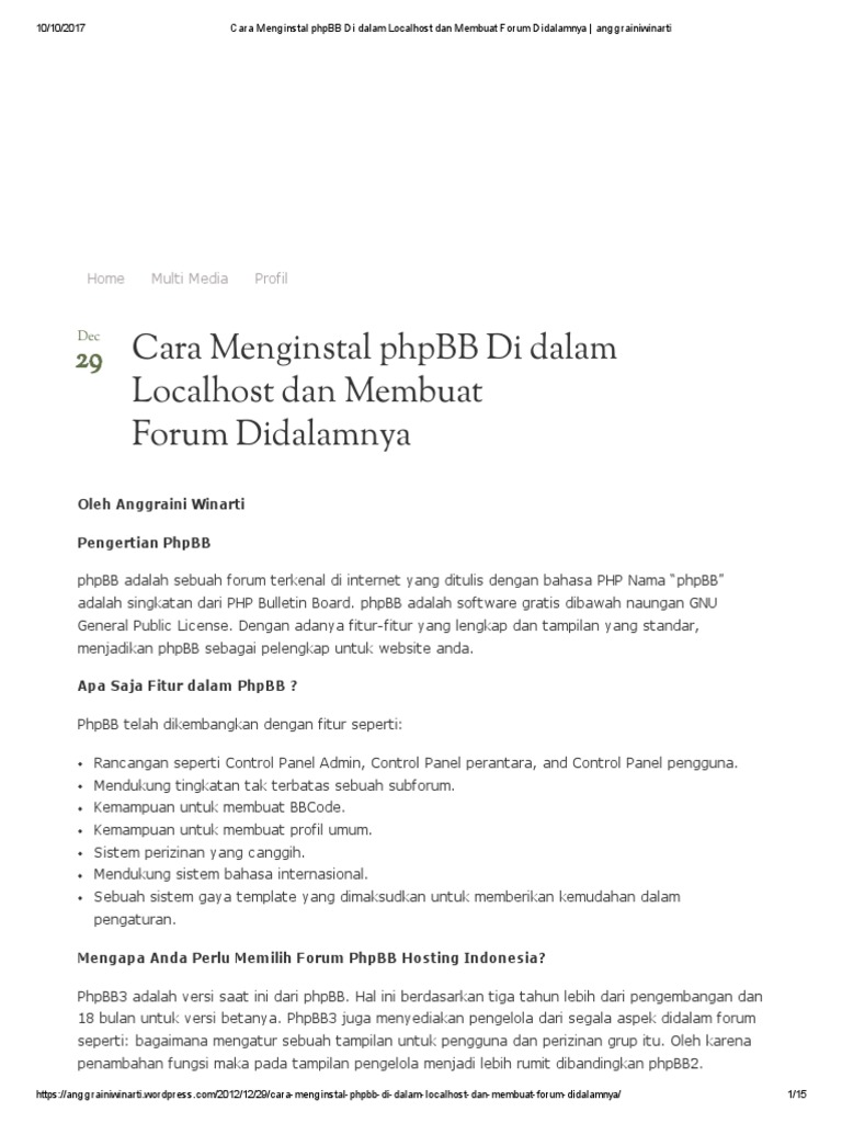 Cara Menginstal PHPBB Di Dalam Localhost Dan Membuat Forum Didalamnya ...