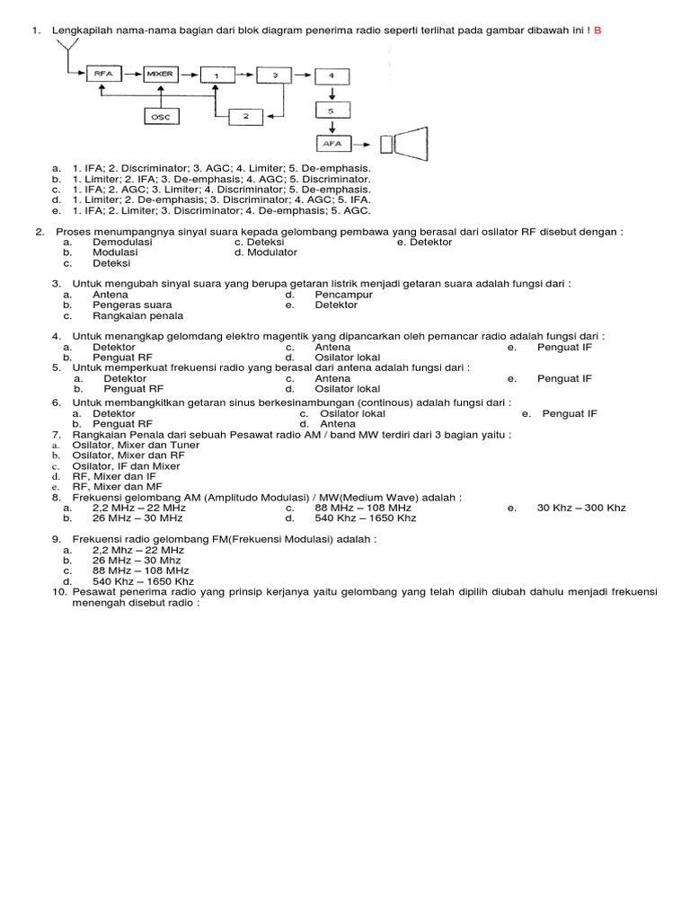 Soal Semester Radio Tv
