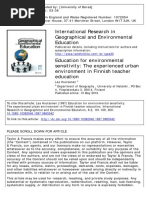 Journal-Education for Environmental Sensitivity