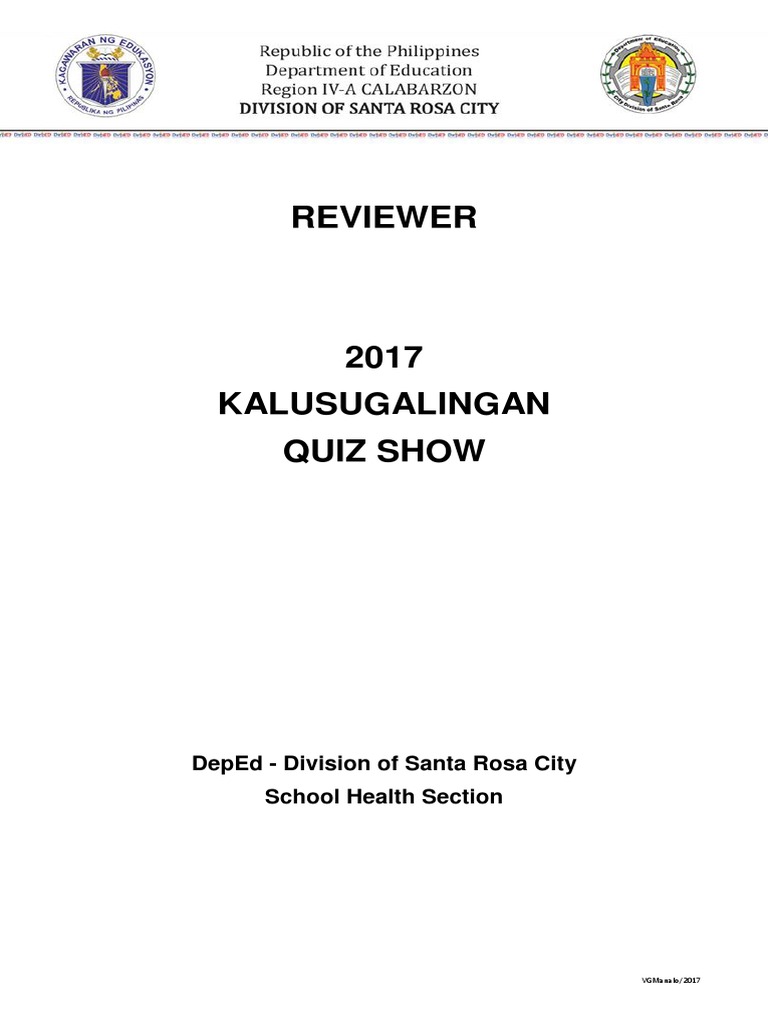 Reviewer 2017 KalusuGalingan Quiz Show PDF Download Free PDF