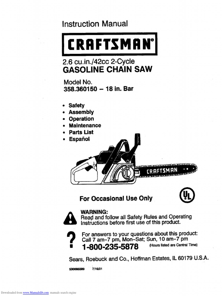 Craftsman Chainsaw Throttle Energy And Resource