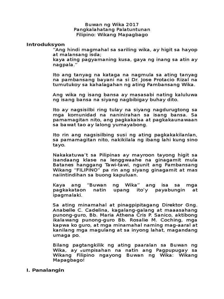 Buwan ng wika activities 2021 image