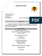 Curriculum Vitae: S/o Manjunatha Rao Kanathur (V) Hassan (D) - 573213 Email I D