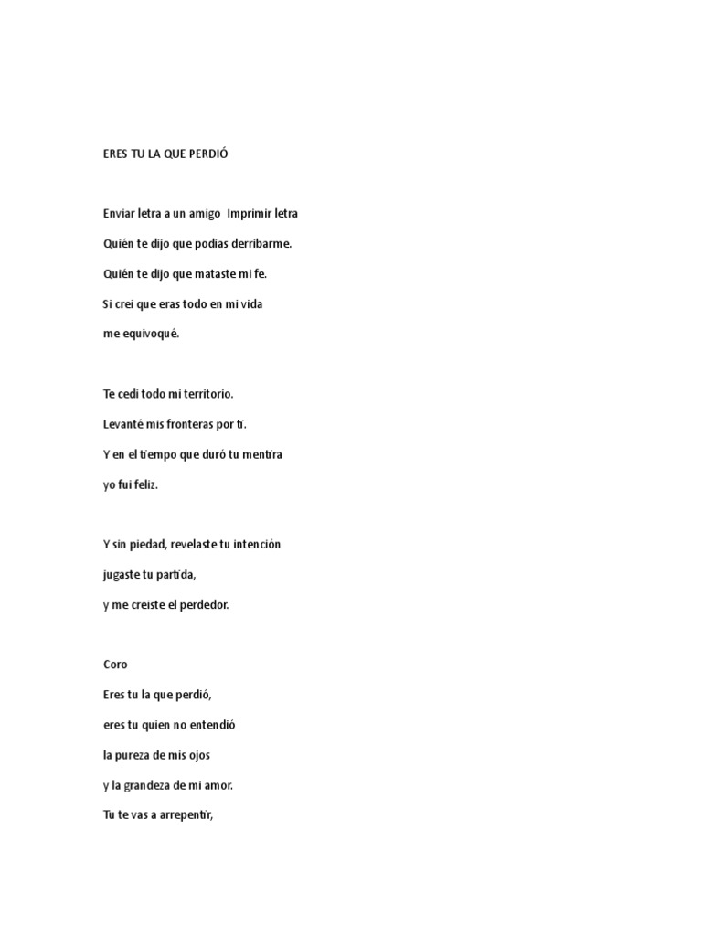 Letras De Canciones Romanticas