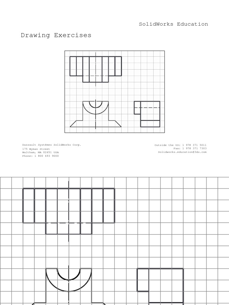 SolidWorks Drawing Exercises for Beginners | PDF | Games & Activities ...