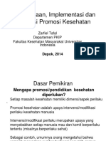 Perencanaan, Implementasi Dan Evaluasi Promosi Kesehatan 2014