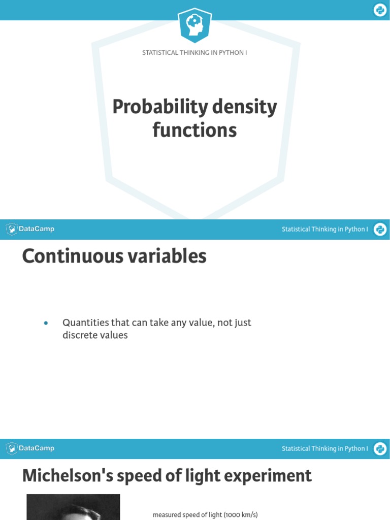 Statistical Thinking with Python: PDF & Normal Distribution | PDF ...