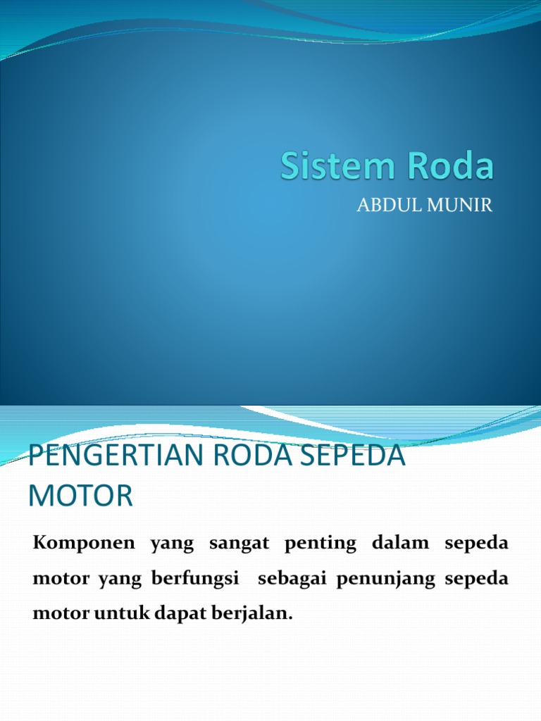 Komponen dan Fungsi Roda Sepeda Motor | PDF