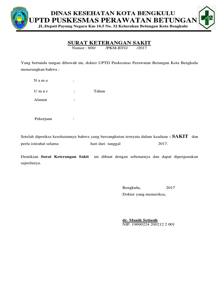 Surat Keterangan Sakit Baru