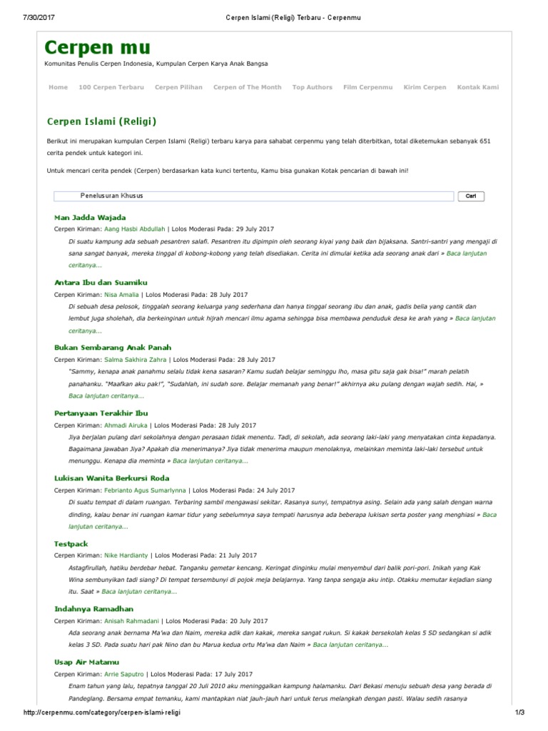 Cerpen Islami Pdf
