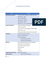 Signalling Firewall Training: Title Syllabus