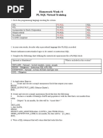 Homework Week #1 PL/SQL Virtual Training: PL/SQL SQL PL/SQL SQL PL/SQL SQL