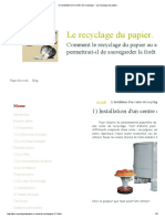 1) Installation D'un Centre de Recyclage. - Le Recyclage Du Papier