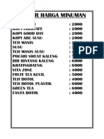 Daftar Harga Minuman