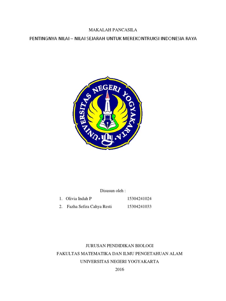 Contoh Makalah Pendidikan Pancasila